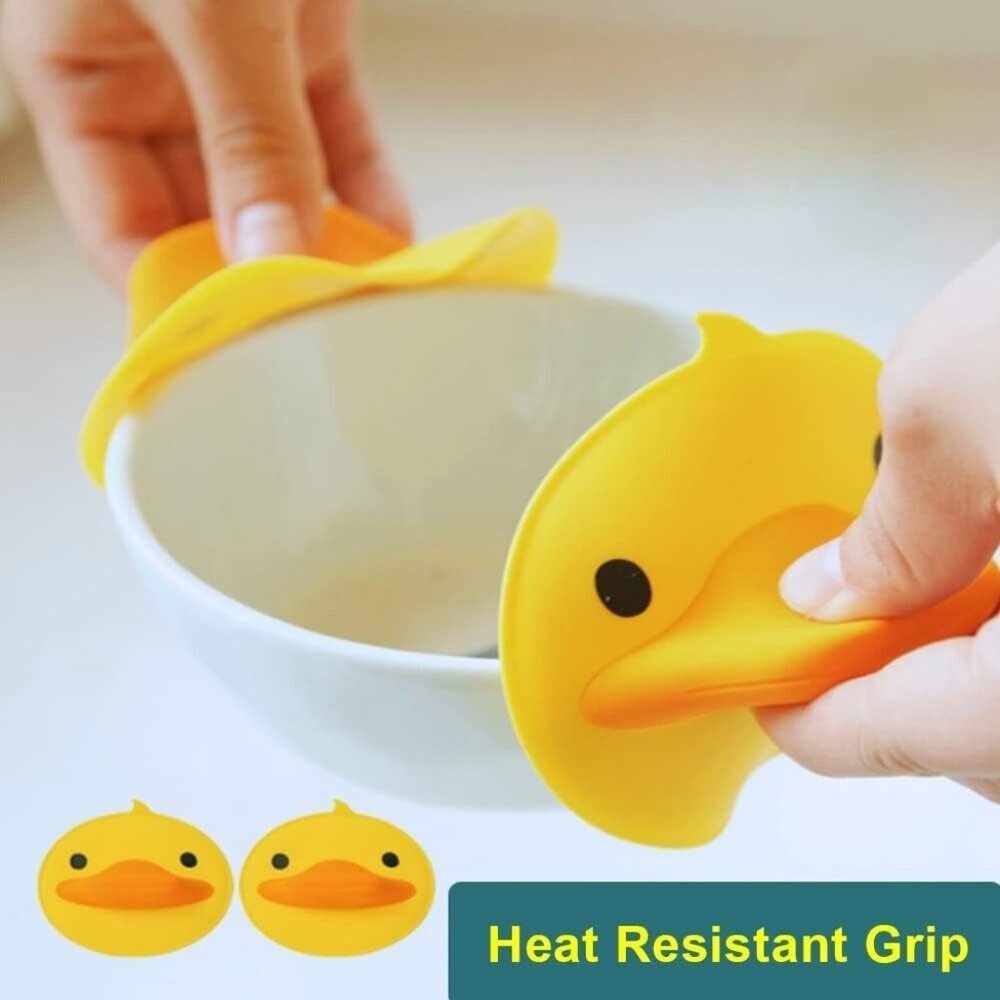 Duck Hot Mitt Grippers for Oven Microwave Dishes Pots Lids Set of 2 Funny Cute